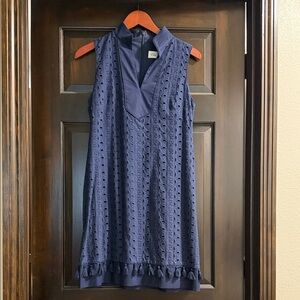 Eliza J Navy Textured Mini Dress